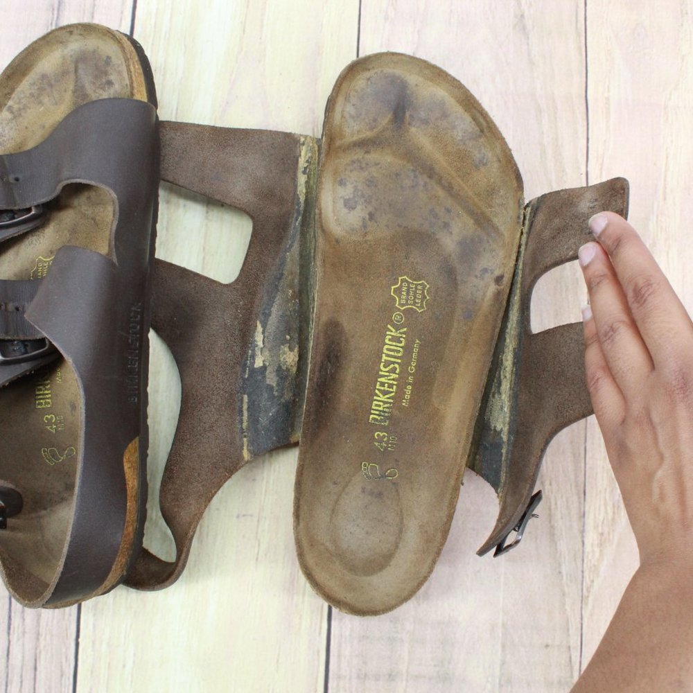 Birkenstock Milano Brown Leather Ankle Strap Buckle Sandals Size US 10 - Picture 10 of 12
